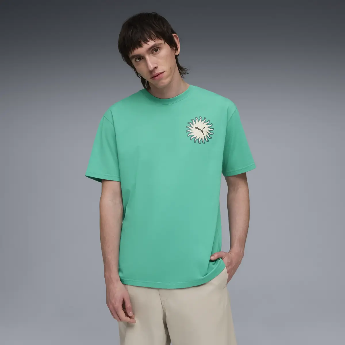 Puma SUNSET DRIVE Relaxed Tee Yeşil Erkek T-Shirt