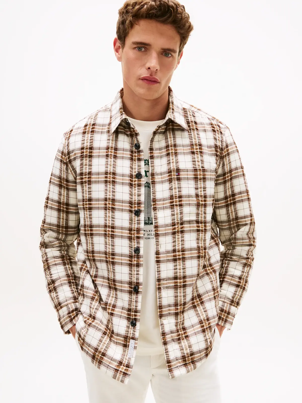 Tommy Hilfiger PADDED RLX OVERSHIRT, 0M7 Kahverengi Erkek Gömlek