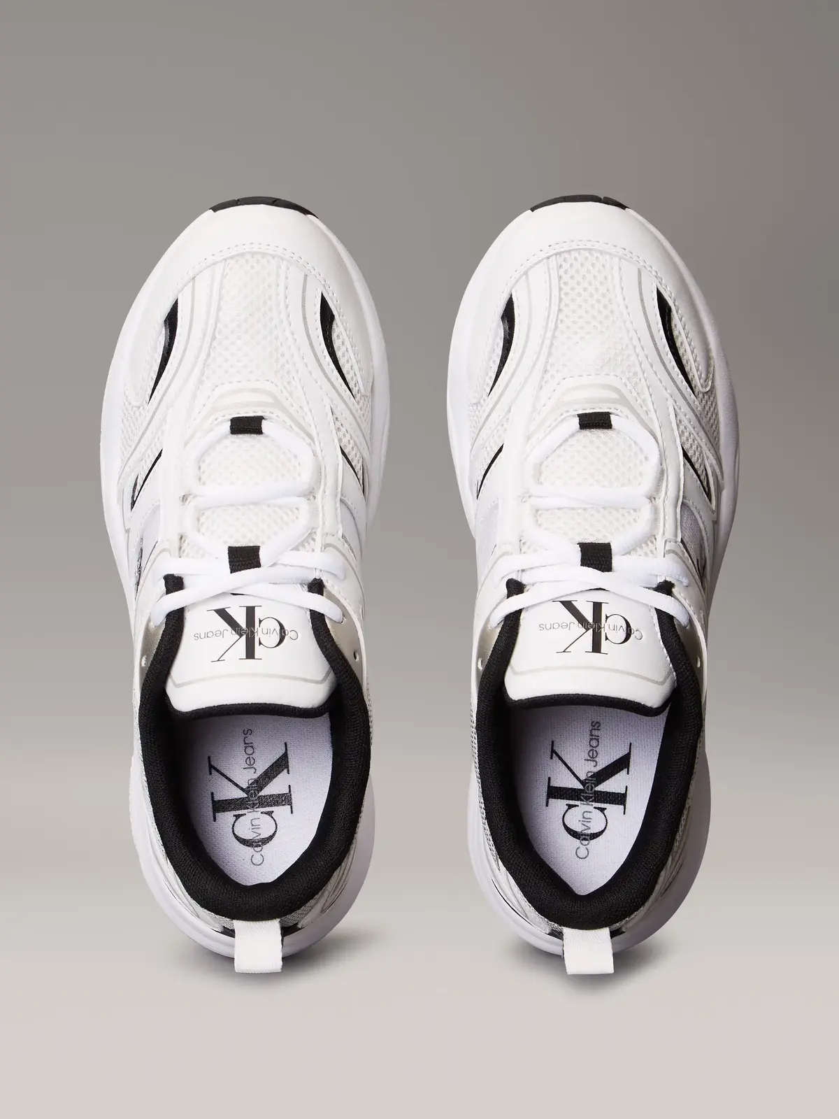 Calvin Klein RETRO TENNIS MESH ML, 01W Beyaz Kadın Spor Ayakkabı & Sneaker