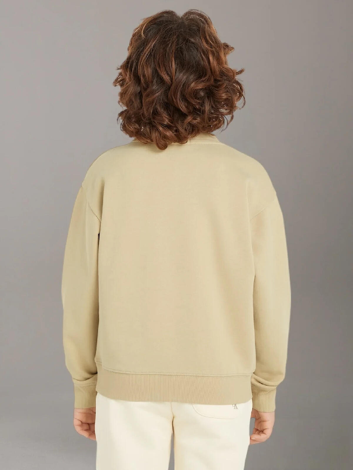 Calvin Klein MAXI HERO FLOCK LOGO, RAE Çocuk Bej Sweatshirt