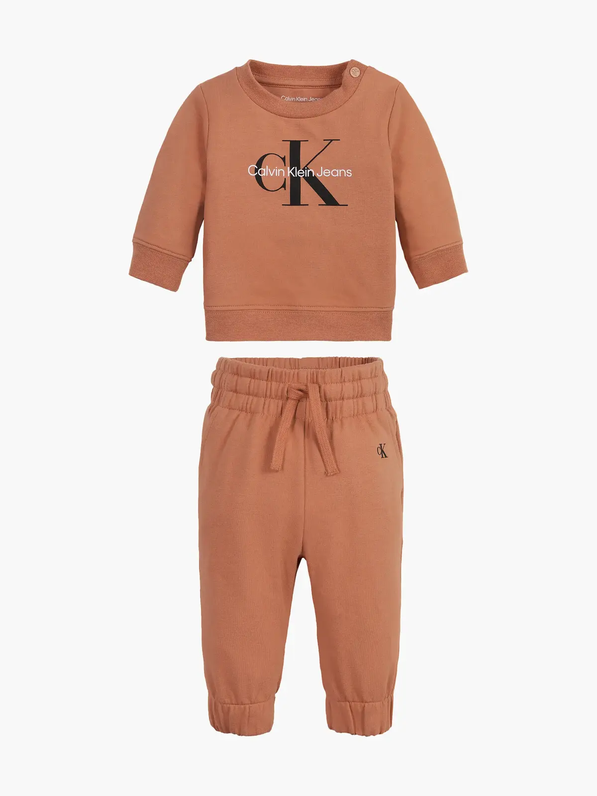 Calvin Klein MONOGRAM CN SWEATSHI Bebek Kahverengi Eşofman Takımı