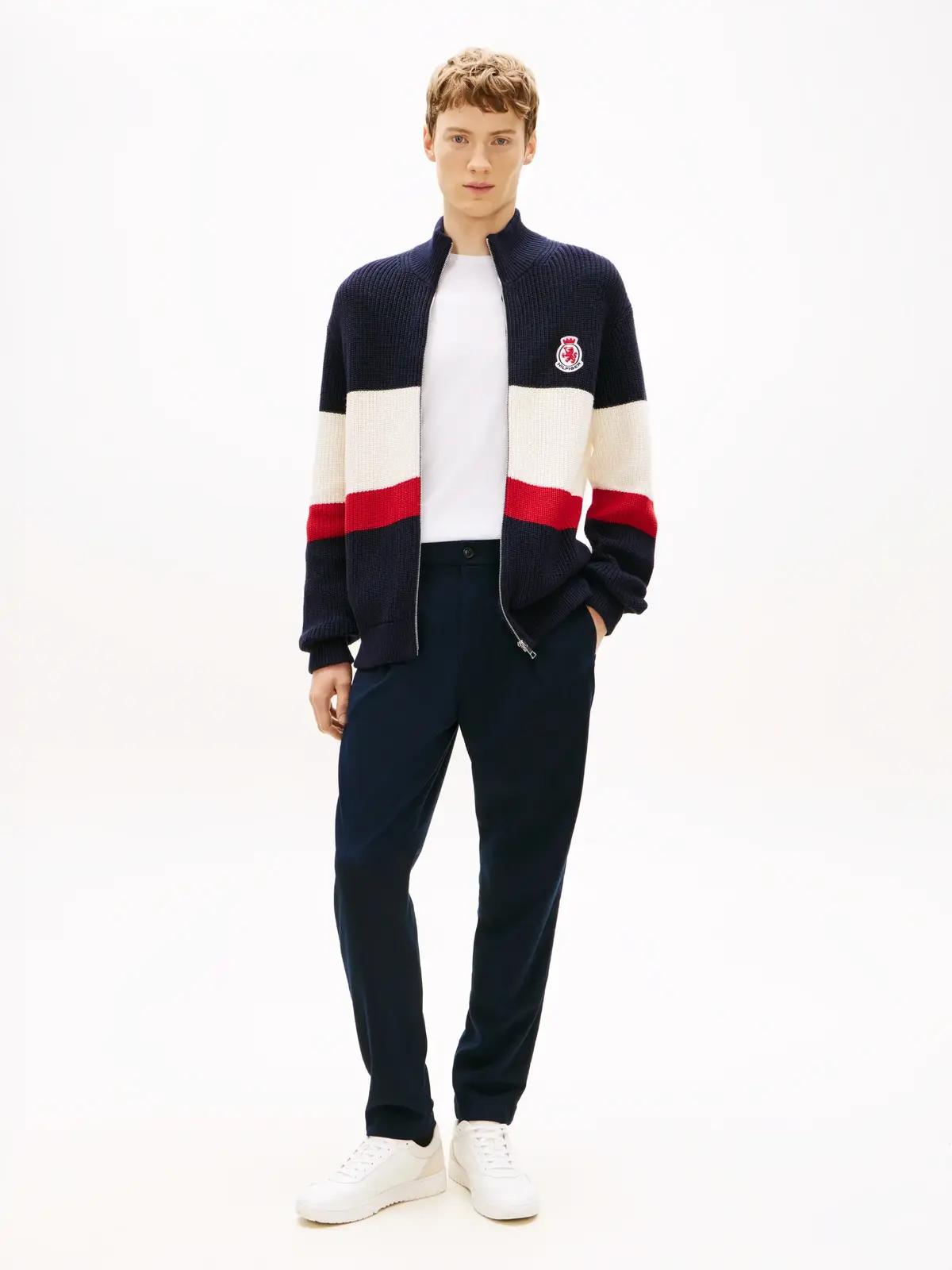 Tommy Hilfiger RWB RIB CHEST STRIPE, DW5 Lacivert Erkek Ceket
