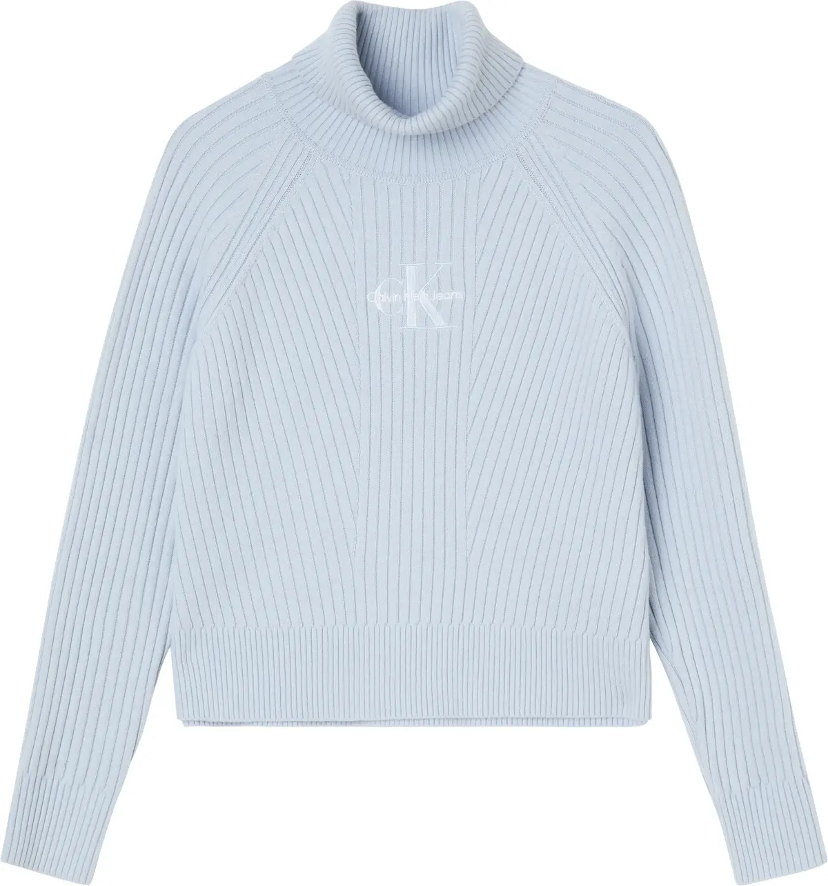 Calvin Klein MONOGRAM EMBROIDERY Kadın Mavi Kazak