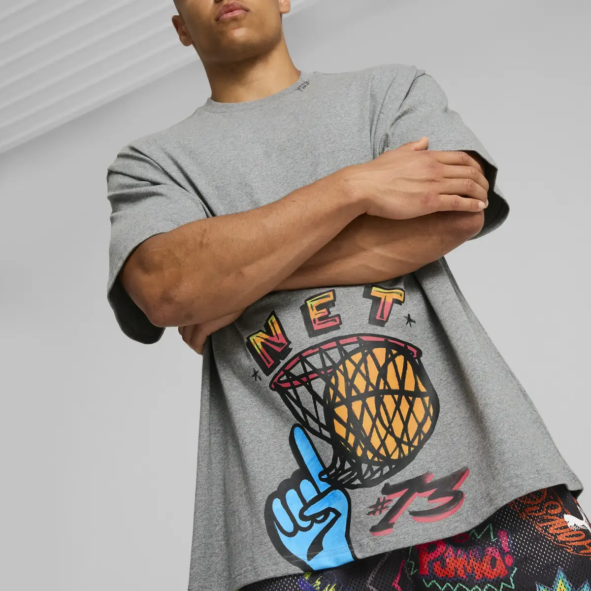Puma Getting Crafty SS Tee 1 Gri Unisex T-Shirt