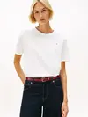 Tommy Hilfiger RWB PIQUE C-NK SS TE, YBL Beyaz Kadın T-Shirt
