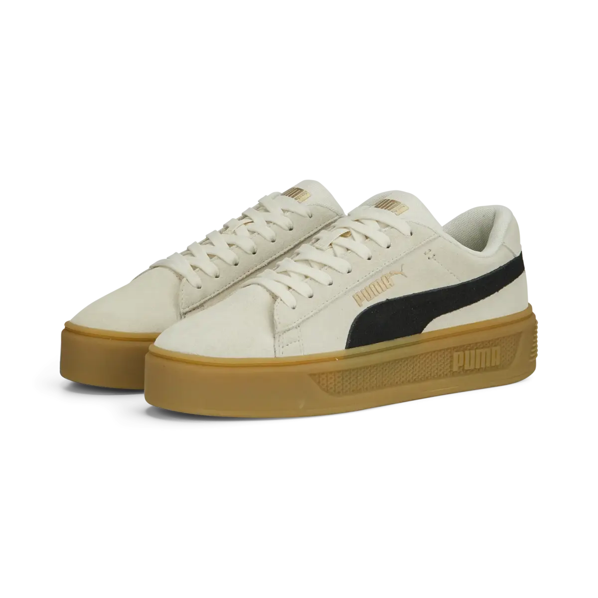Puma Smash Platform v3 SD Krem Kadın Spor Ayakkabı & Sneaker