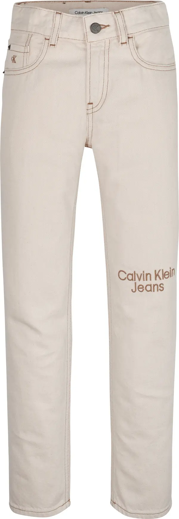 Calvin Klein REGULAR STRAIGHT ECR Erkek Beyaz Kot Pantolon