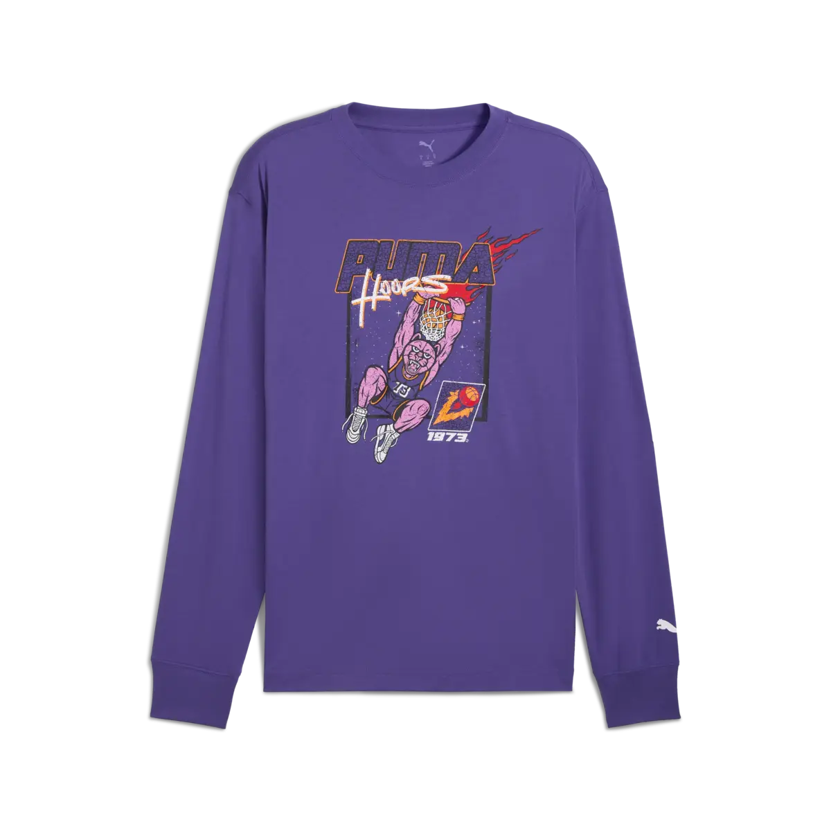 Puma Hoopstel LS Tee Erkek Mor Basketbol Sweatshirt
