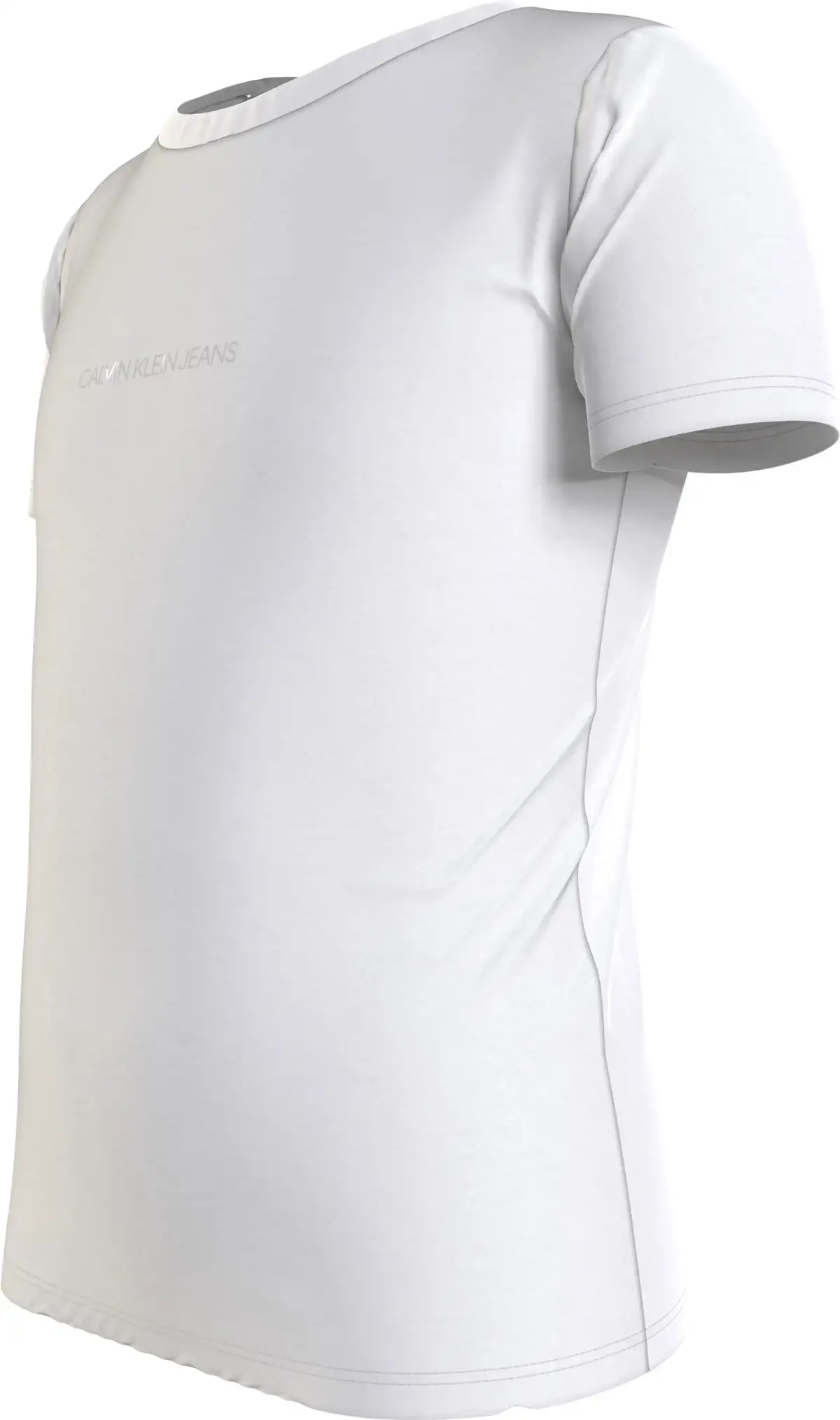 Calvin Klein METALLIC CHEST LOGO Kadın Beyaz T-Shirt
