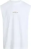 Calvin Klein MONOLOGO SLEEVELESS, YAF Beyaz Erkek T-Shirt & Polo