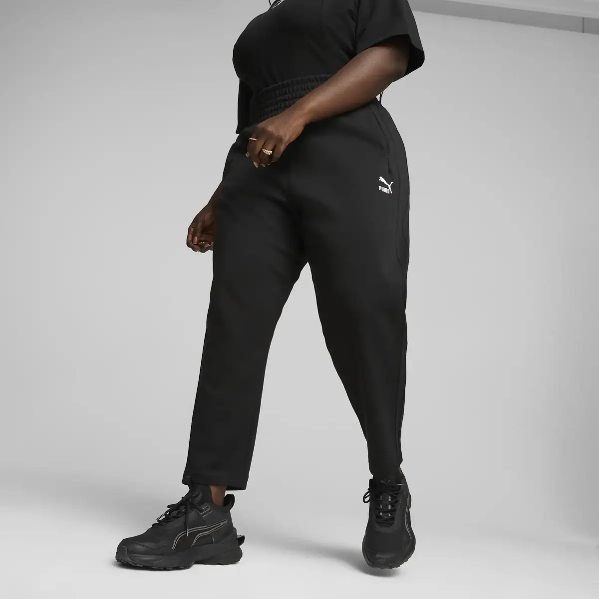 Puma T7 High Waist Pants Siyah Kadın Yüksek Bel Eşofman Altı