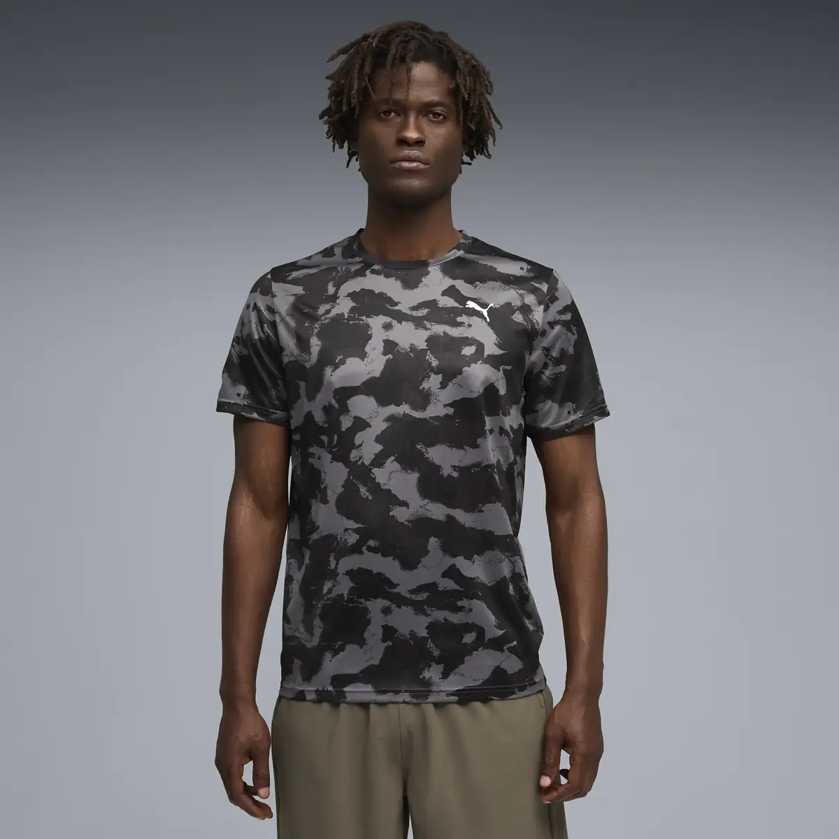 PUMA M TAD ESSENTIALS AOP TEE Siyah Erkek T-Shirt