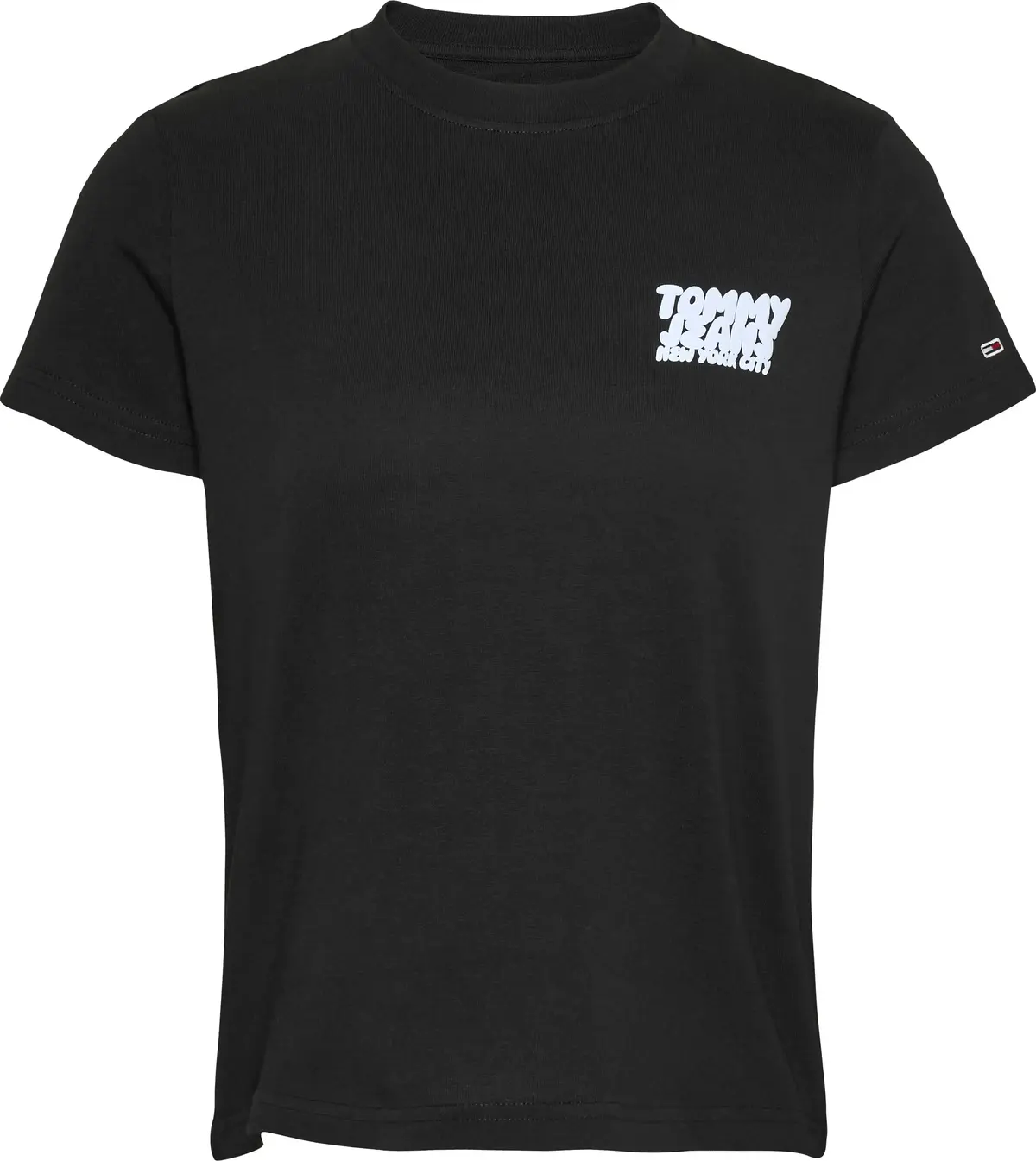 Tommy Hilfiger TJW REG TJ BUBBLE TE, BDS Siyah Kadın T-Shirt & Polo