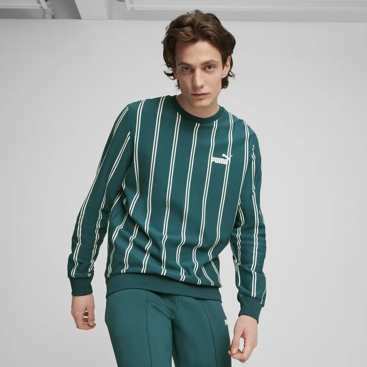Puma SPORTS CLUB AOP Crew Yeşil Erkek Sweatshirt