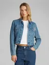 Calvin Klein CROPPED 90'S DENIM J, 1A4 Mavi Kadın Kot Ceket