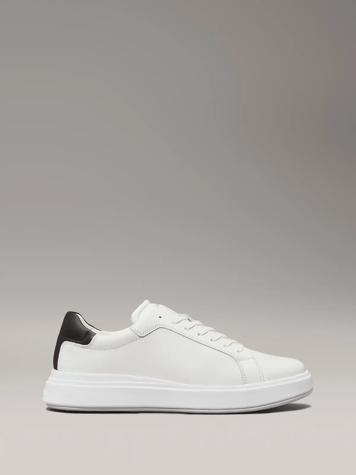 Calvin Klein LOW TOP LACE UP LTH, 0K9 Beyaz Erkek Günlük Spor Ayakkabı