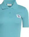 Calvin Klein A - WOVEN LABEL 2X2 RIB POLO Yeşil Kadın Polo T-Shirt