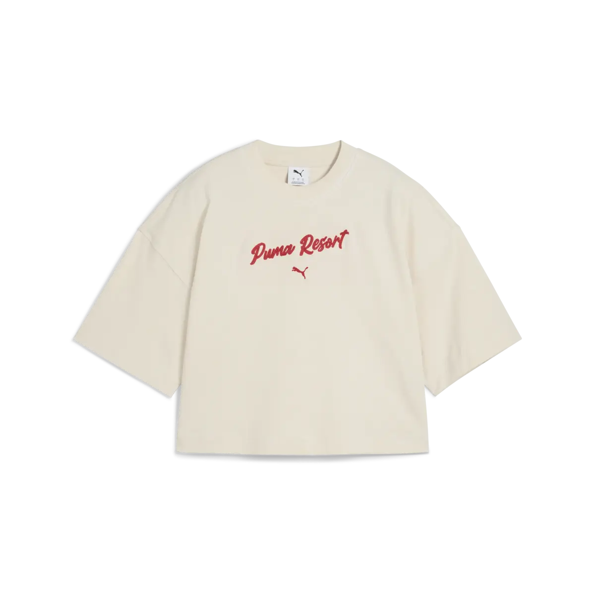 PUMA PREMIUM ESS Graphic Tee Bej Kadın T-Shirt