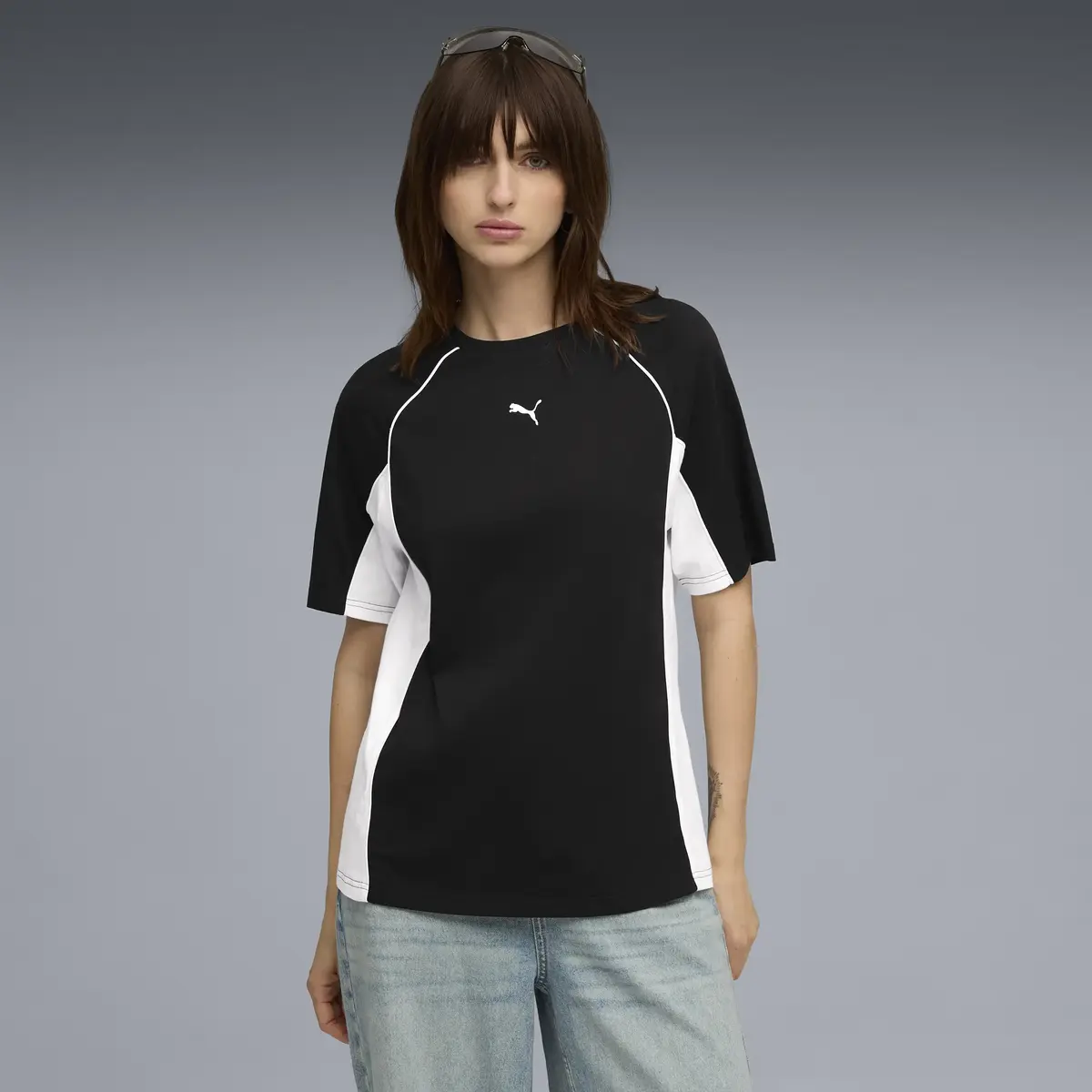 Puma SPORT Relaxed Tee Siyah Kadın Relax T-shirt