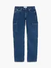 Calvin Klein LOW RISE STRAIGHT UT Kadın Mavi Kot Pantolon