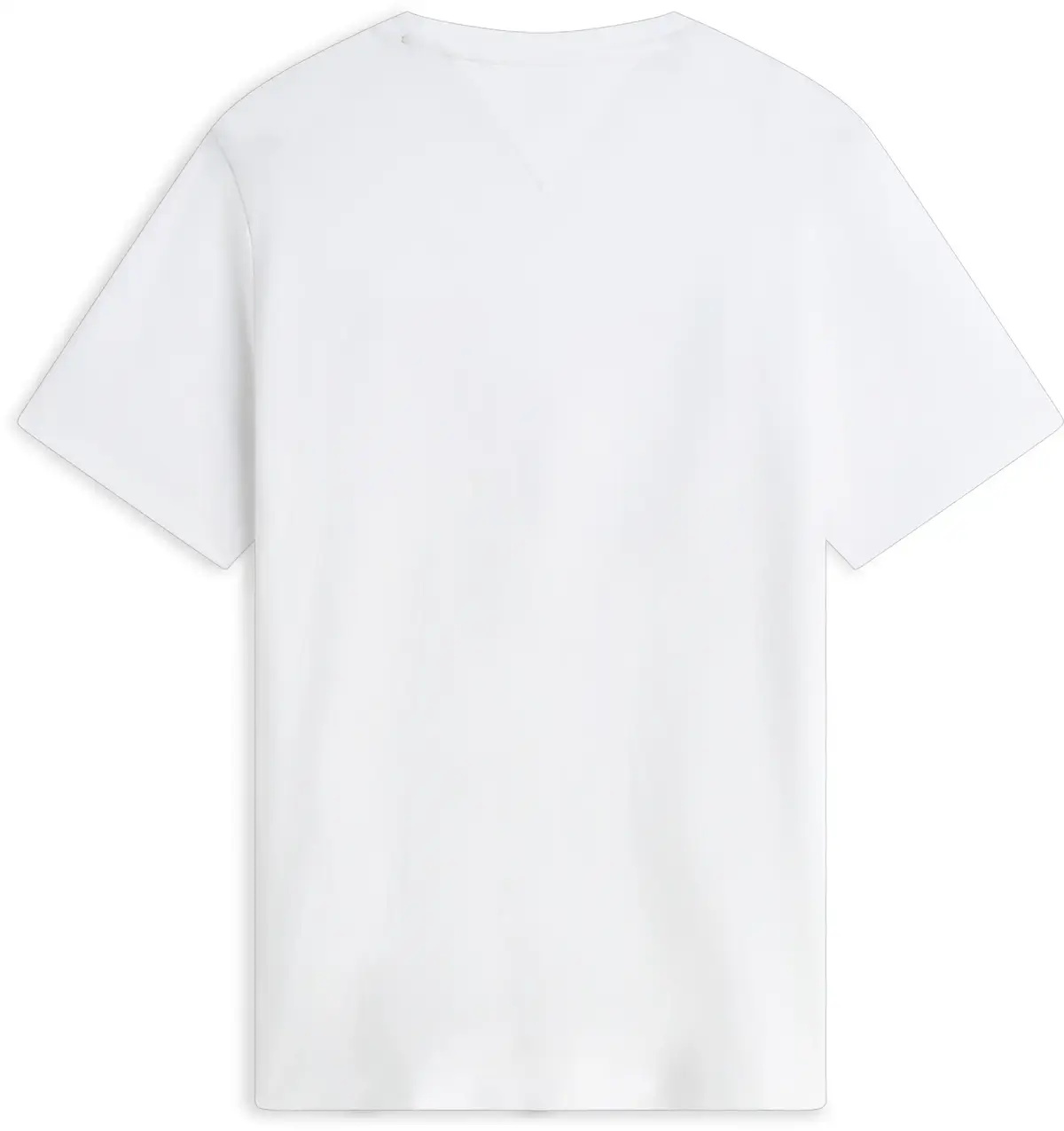 Tommy Hilfiger LIGHT INTERLOCK TEE, YBR Beyaz Erkek T-Shirt & Polo