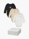 Calvin Klein BODIES LS 3 GIFTPACK Bebek Beyaz Zıbın
