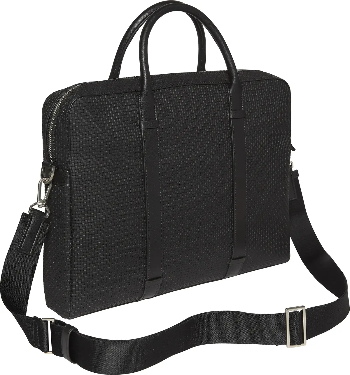 Calvin Klein EMBOSSED WOVEN COMMUTER Erkek Siyah Evrak Çanta