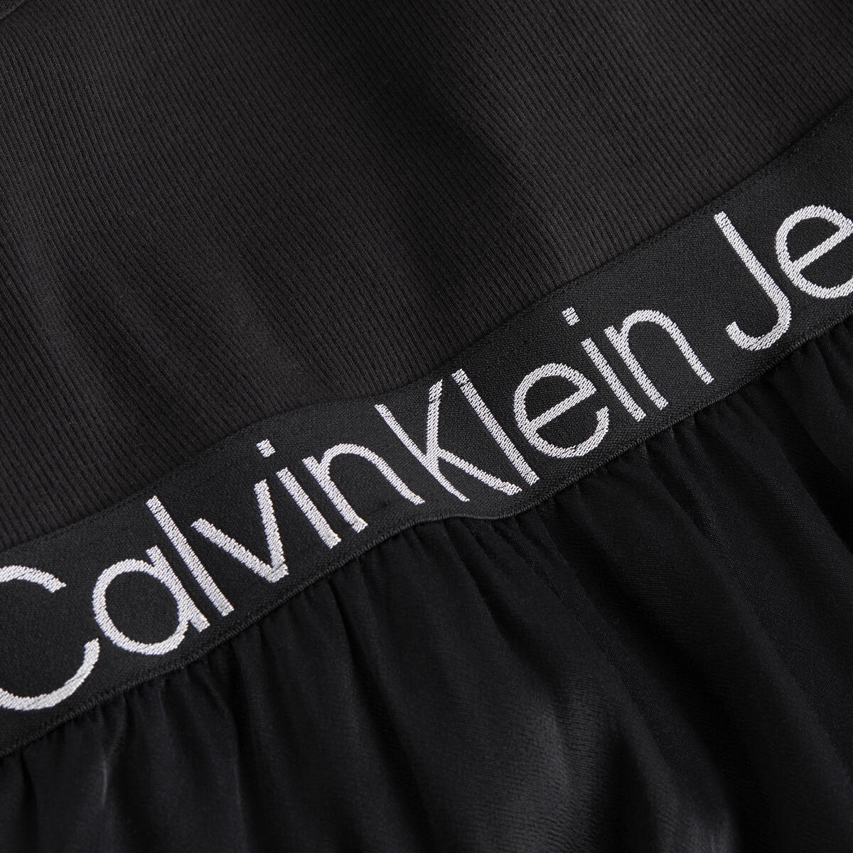 Calvin Klein RACERBACK LOGO ELAST Kadın Siyah Elbise