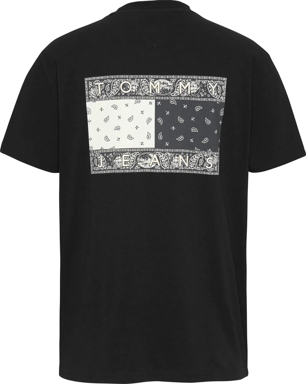 Tommy Hilfiger TJM REG PAISLEY FLAG, BDS Siyah Erkek T-Shirt & Polo