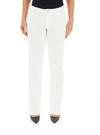Calvin Klein COTTON CORDUROY STRA, YBI Kadın Beyaz Pantolon