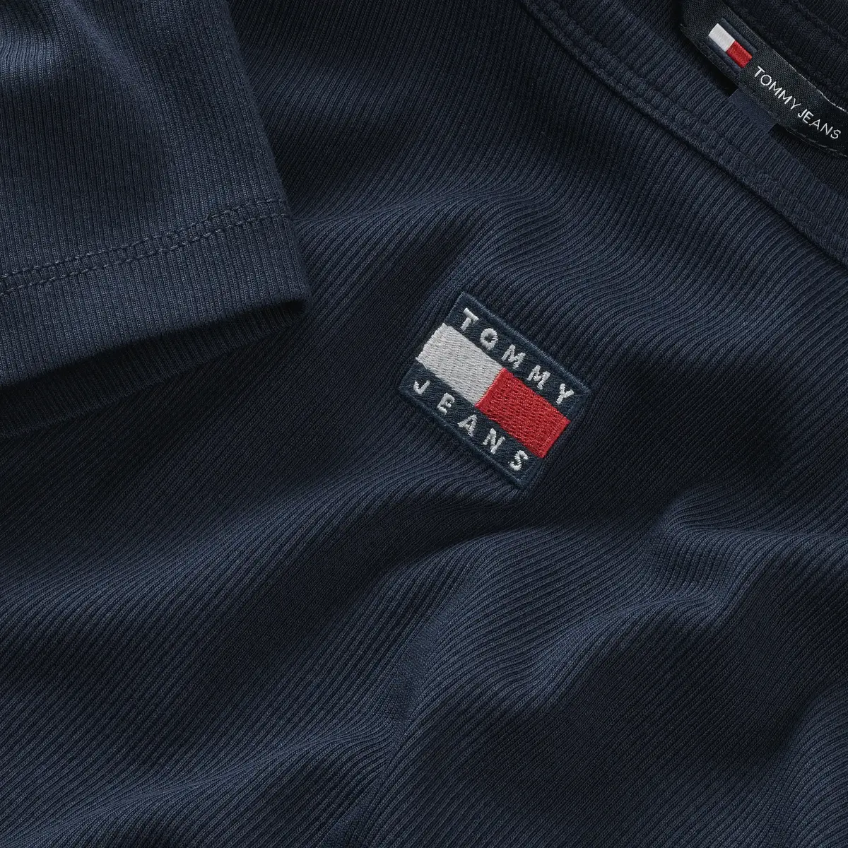 Tommy Hilfiger TJW SLIM BADGE RIB T, C1G Lacivert Kadın T-Shirt & Polo