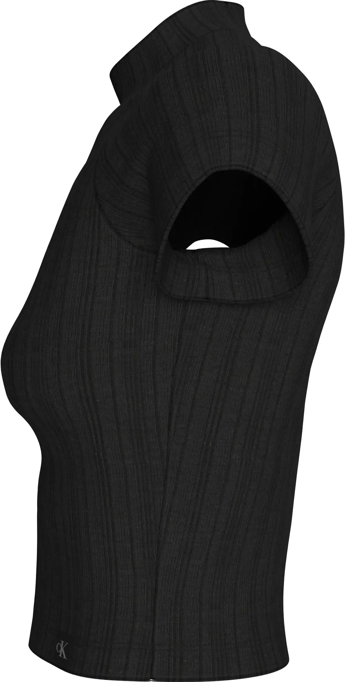 Calvin Klein WARM TEXTURE RIB MOC, BEH Siyah Kadın T-Shirt & Polo