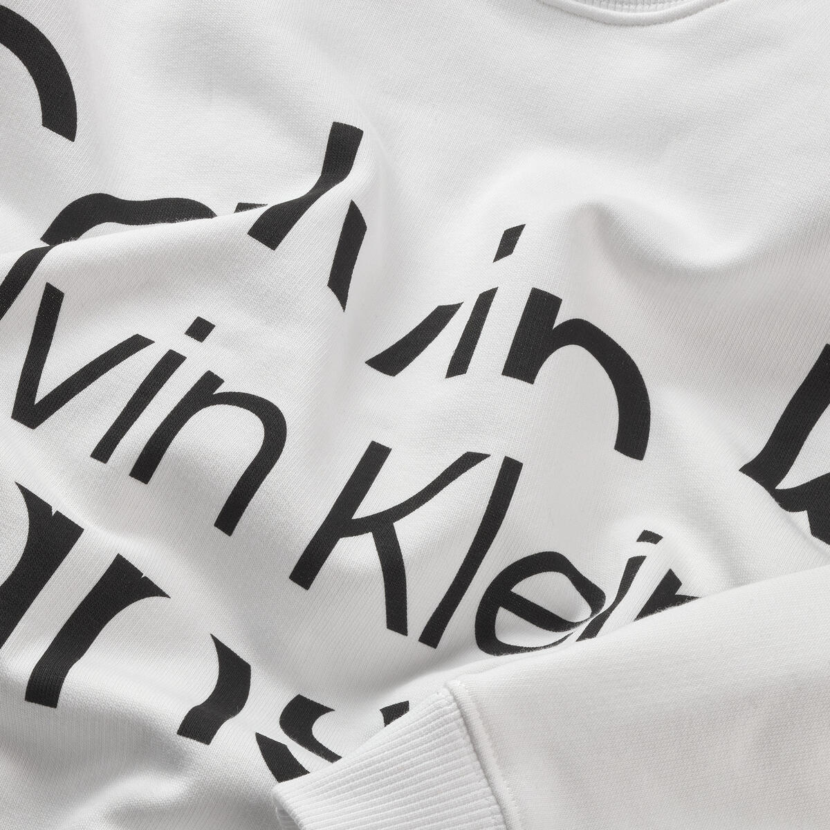 Calvin Klein BLOWN UP LOGO SWEATS Erkek Beyaz Sweatshirt