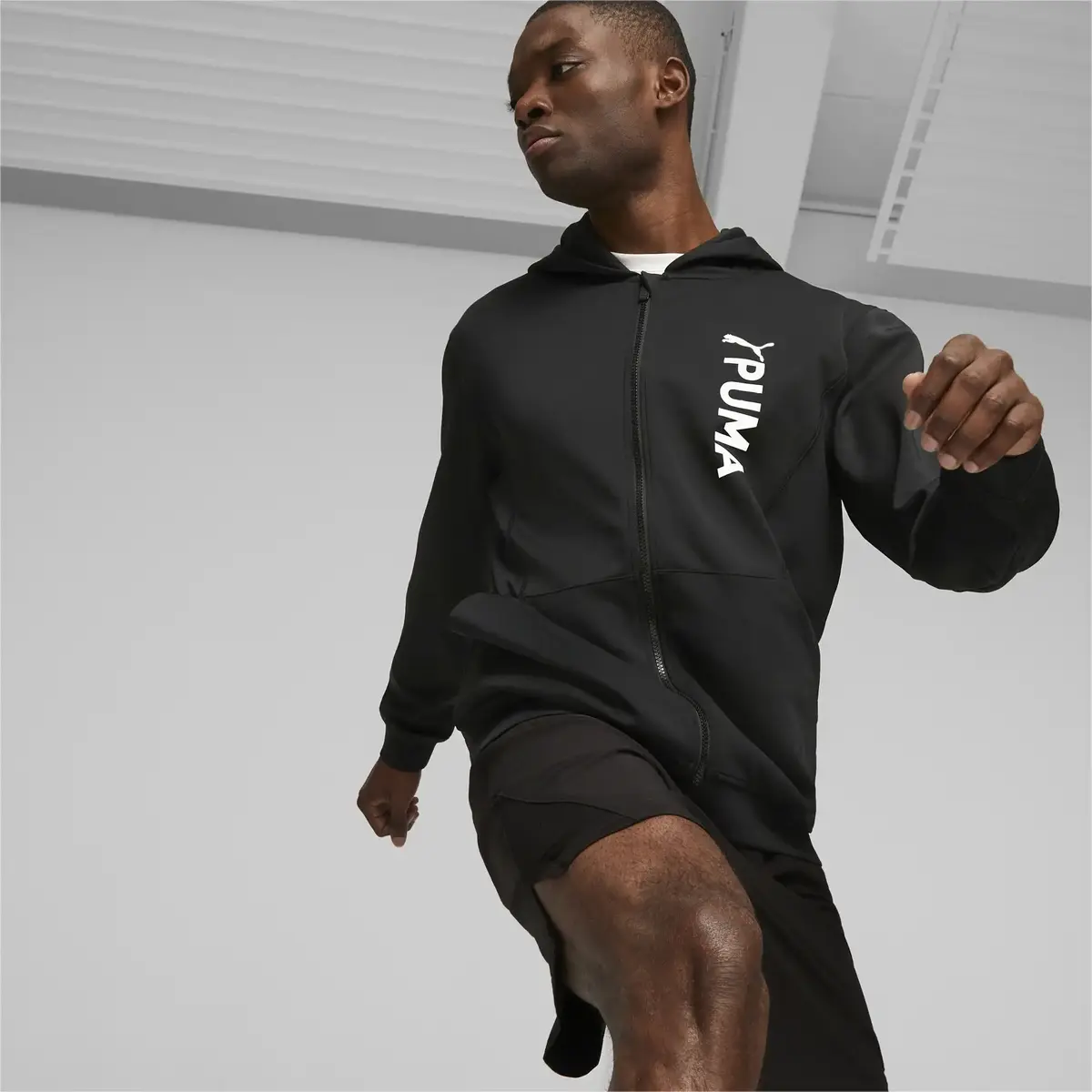 Puma Fit Double Knit FZ Hoodie Siyah Erkek Hoodie