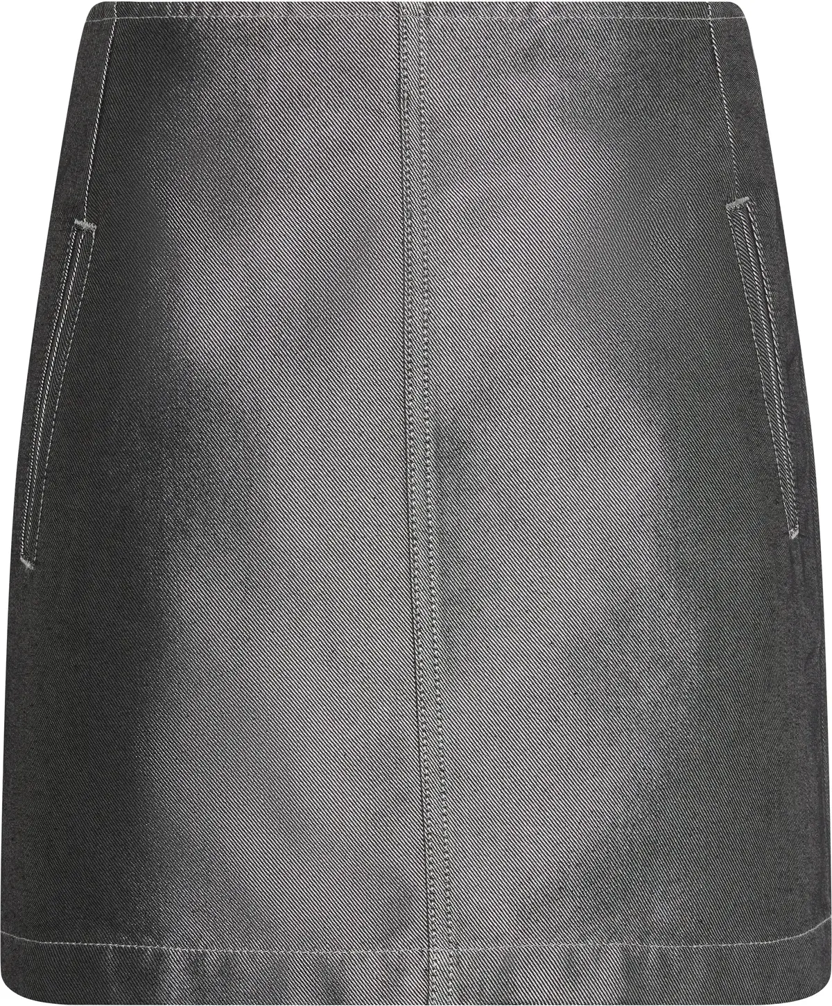 Calvin Klein A LINE SKIRT DENIM SHINE Kadın Siyah Etek