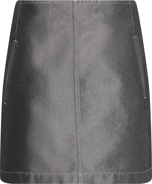 Calvin Klein A LINE SKIRT DENIM SHINE Kadın Siyah Etek