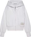 Calvin Klein INTERLOCK PIQUE ZIP Kadın Beyaz Sweatshirt