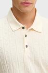 Calvin Klein SS DBL MERCERIZED EM, YAC Krem Erkek T-Shirt & Polo