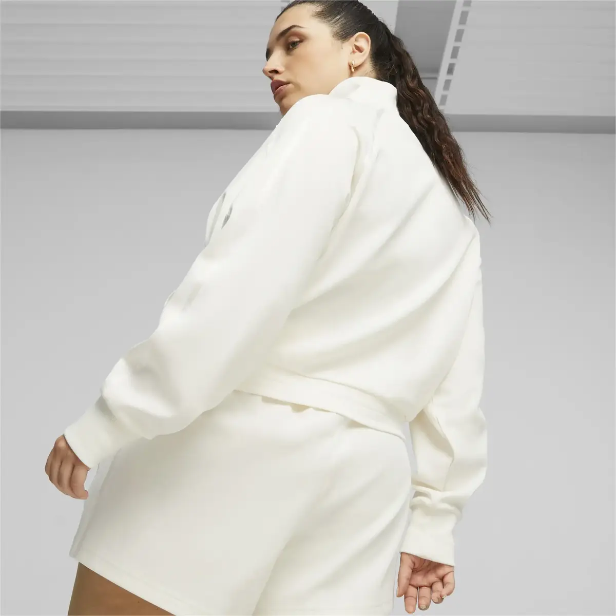 Puma T7 Track Jacket Warm White Beyaz Kadın Hoodie