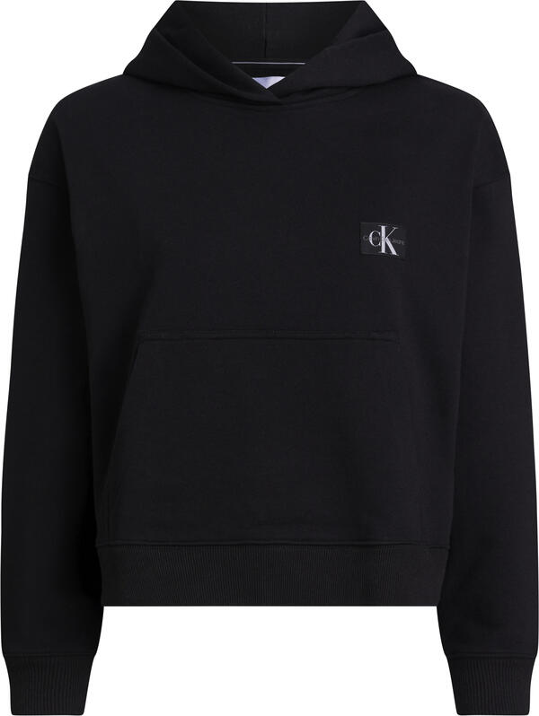 Calvin Klein WOVEN LABEL HOODIE Kadın Siyah Hoodie