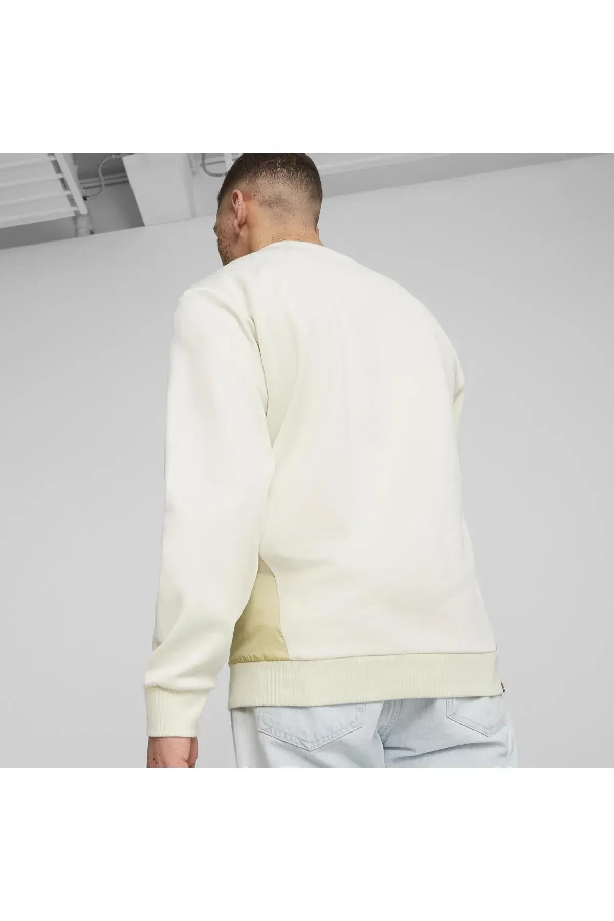 Puma OPEN ROAD Crew DK Kırık Beyaz Erkek Sweatshirt