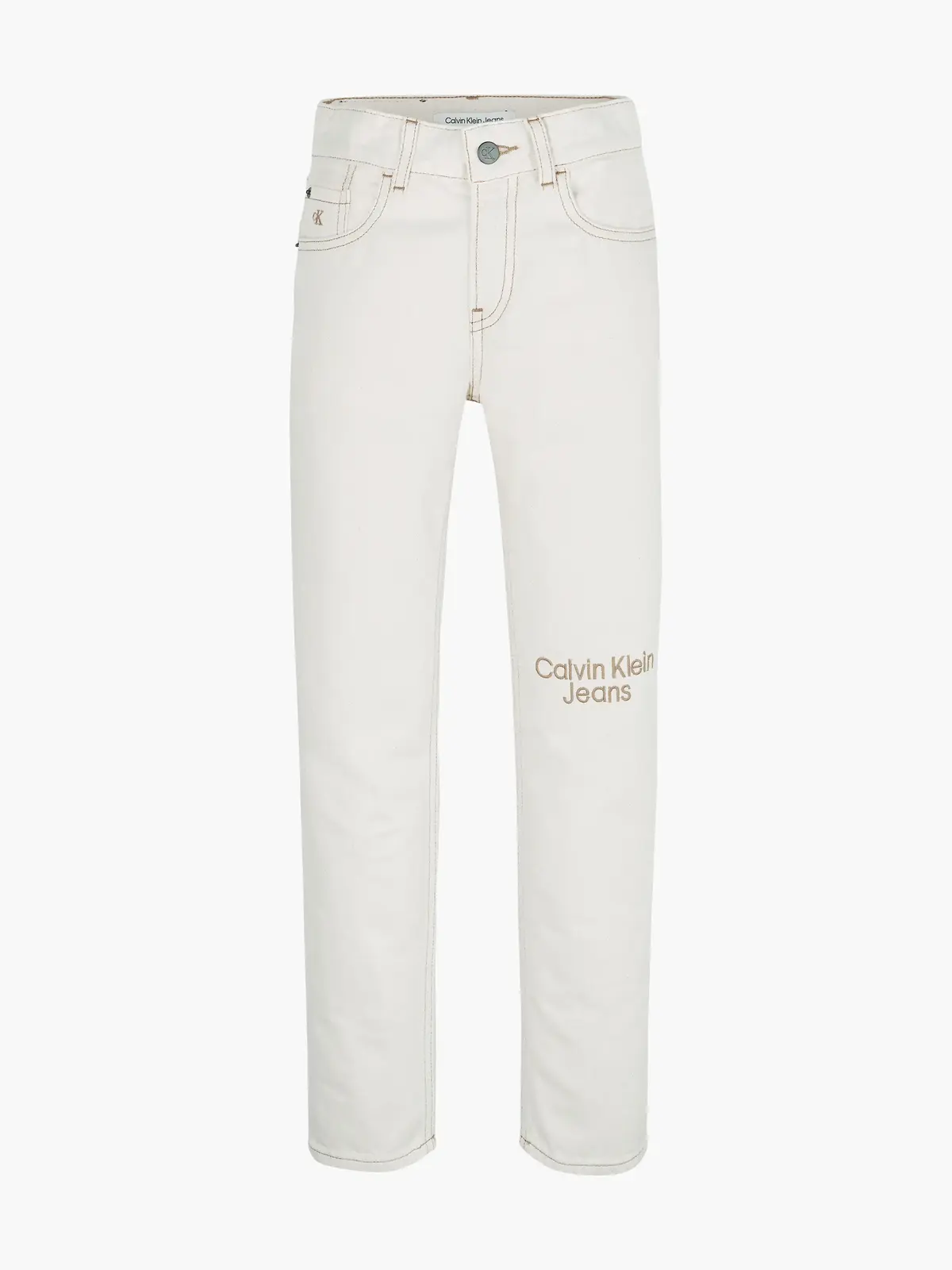 Calvin Klein REGULAR STRAIGHT ECR Erkek Beyaz Kot Pantolon
