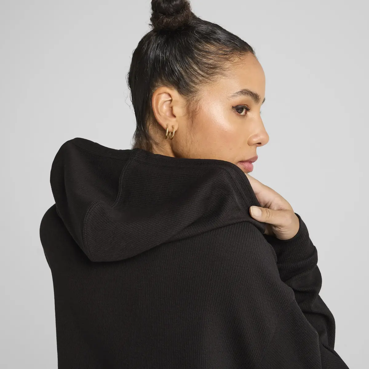Puma HER Crop Full-Zip Hoodie Siyah Kadın Sweatshirt