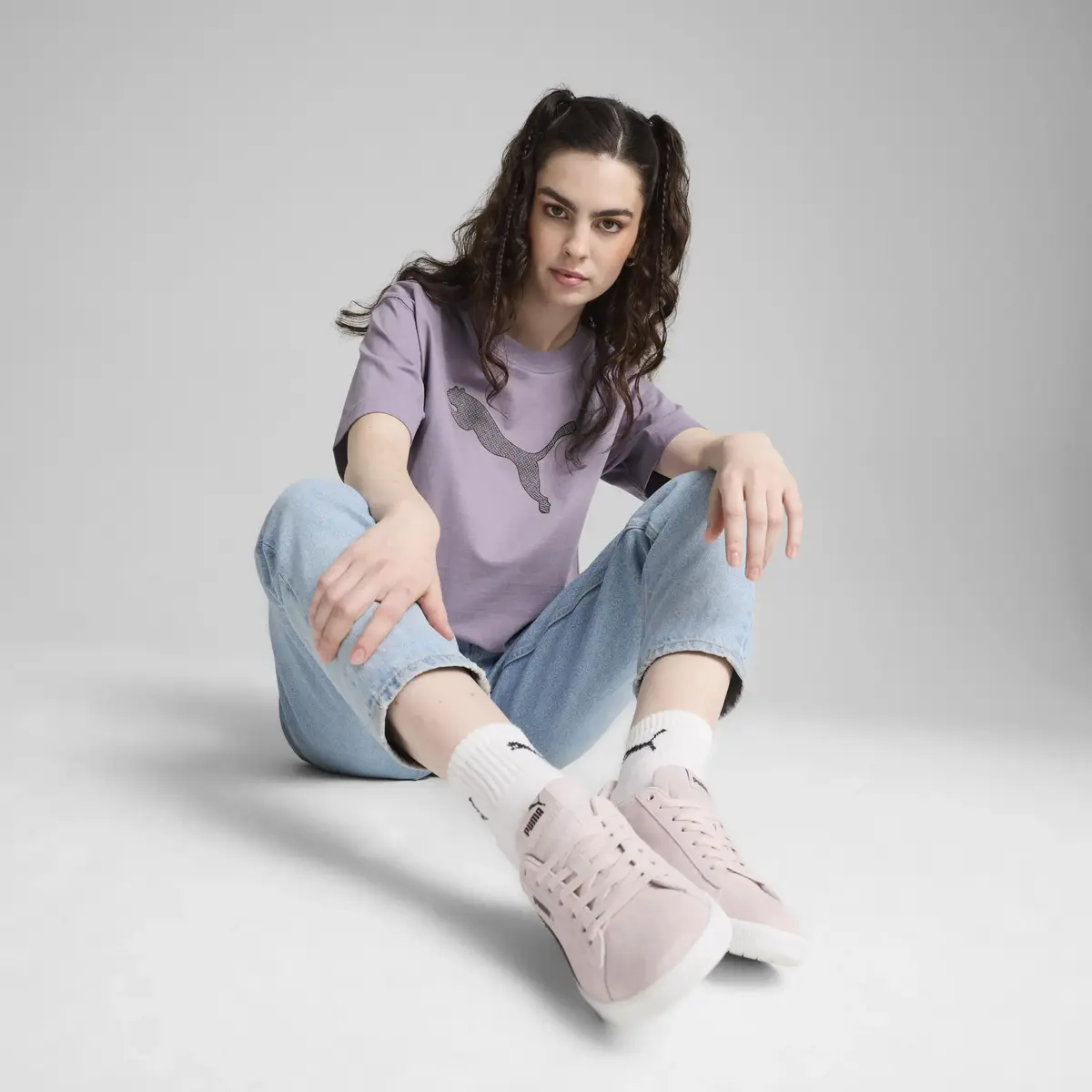 Puma HER Graphic Tee Mor Kadın T-Shirt