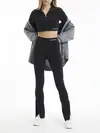 Calvin Klein SPLIT HEM SLIM MILAN Kadın Siyah Geniş Paça Pantolon