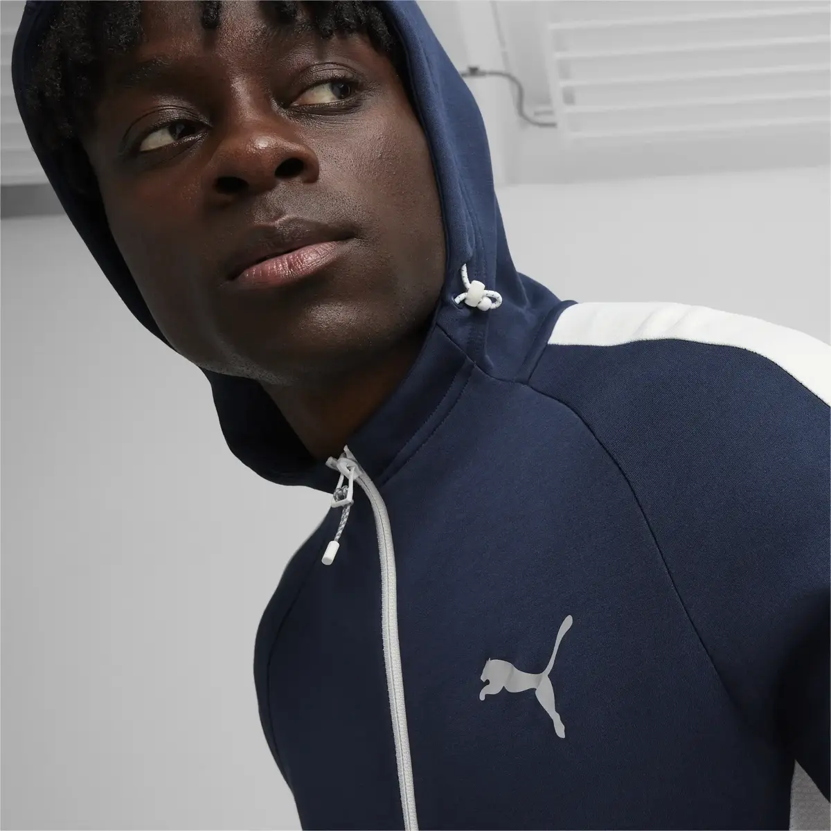 Puma EVOSTRIPE Full-Zip Hoodie DK Lacivert Erkek Sweatshirt
