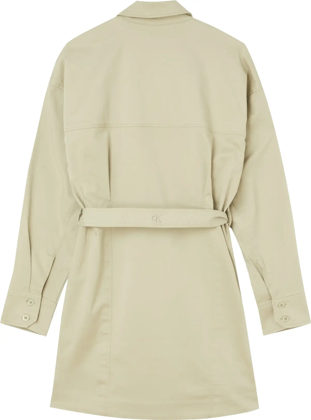 Calvin Klein BADGE BELTED SHIRT D Kadın Krem Elbise