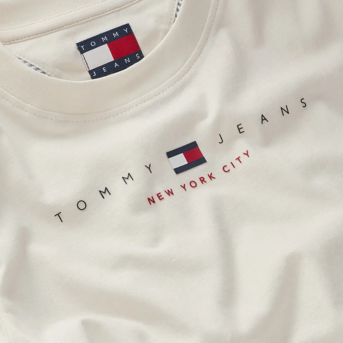 Tommy Hilfiger TJW SLIM TJ US LINEA, YBH Krem Kadın T-Shirt & Polo