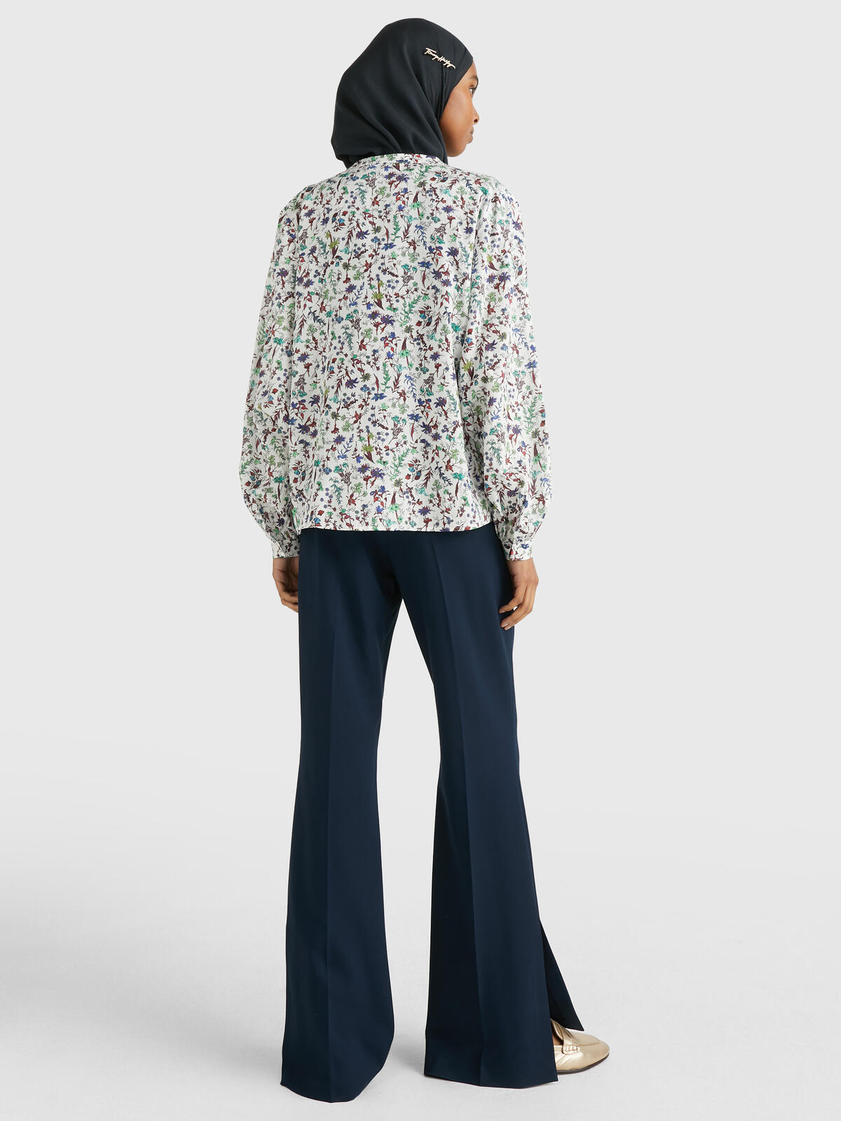 Tommy Hilfiger CO VOILE FLORAL V-NK Kadın Beyaz Gömlek