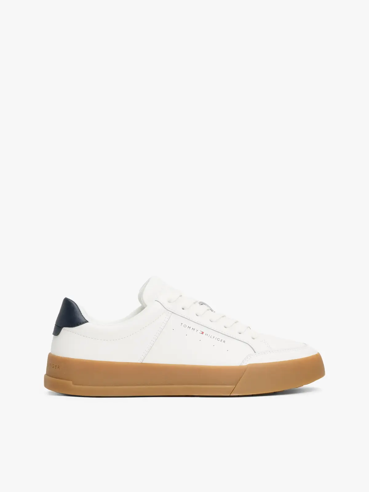 Tommy Hilfiger TH COURT MIX LTH, YBL Beyaz Erkek Spor Ayakkabı & Sneaker